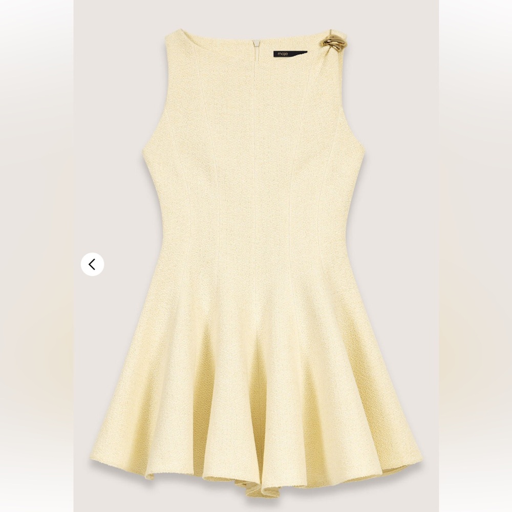 NWOT Maje Risoleil Pale Yellow Tweed Dress—No size tag - Picture 9 of 15